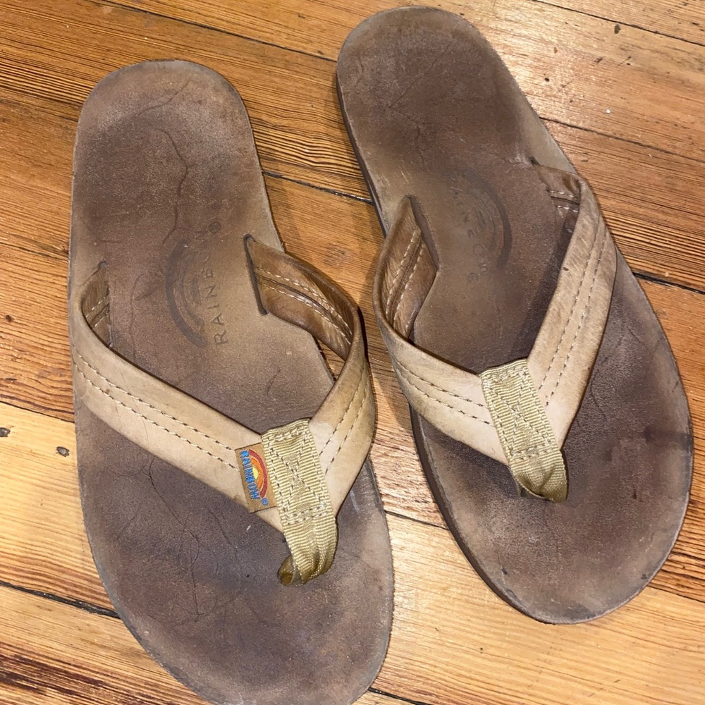 rainbow flip flops